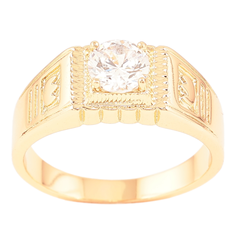 Перстень Xuping Позолота 18K Декоративний візерунок з фіанітом» фото №1