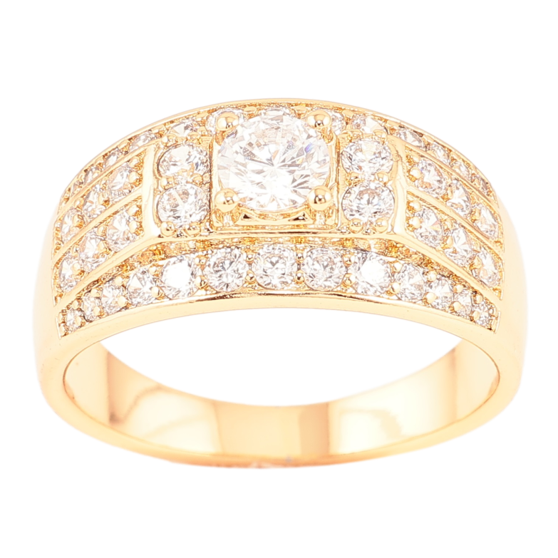 Перстень Xuping Позолота 18K Інкрустація цирконієм» фото №1