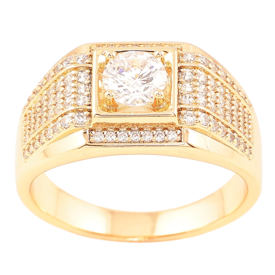 Перстень Xuping Позолота 18K Інкрустація цирконієм» фото №1