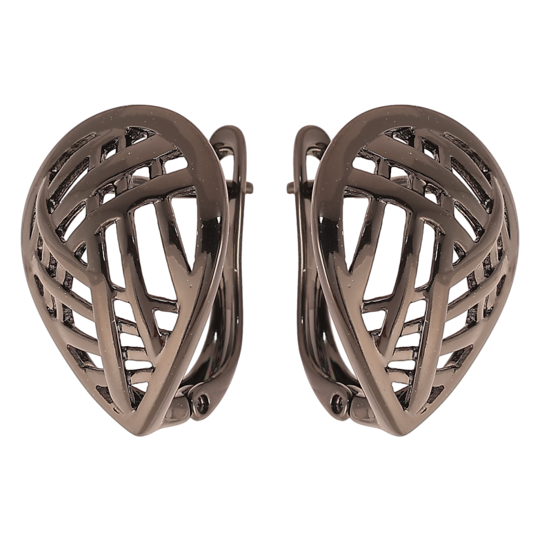 Серьги Xuping Позолота Black (черное золото) английский замок Резной узор фото №1 Серьги Xuping Позолота Black (черное золото) английский замок Резной узор фото №1