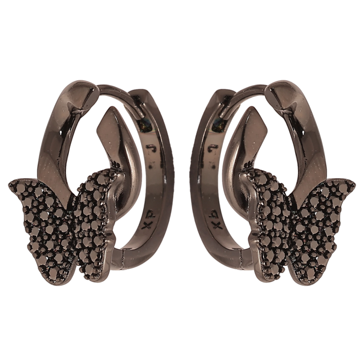 Сережки Xuping Позолота Black (чорне золото) колечка «Метелики з інкрустацією цирконієм» фото №21