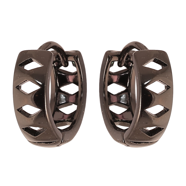 Сережки Xuping Позолота Black (чорне золото) колечка «Різьблений візерунок» фото №2