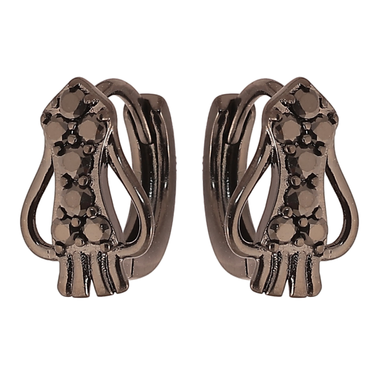 Сережки Xuping Позолота Black (чорне золото) колечка «Декоративний візерунок з чорним цирконієм» фото №25