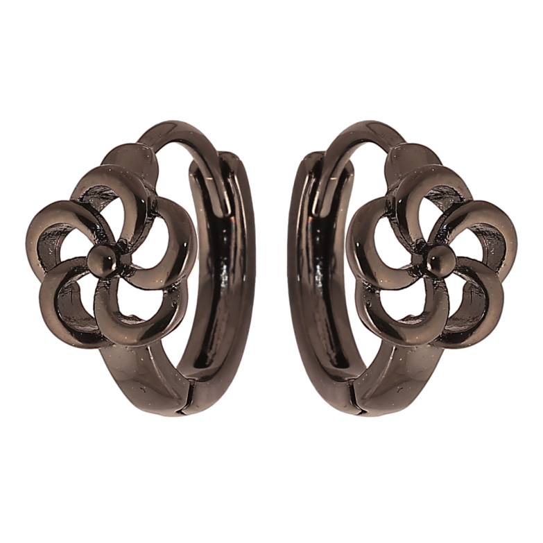 Сережки Xuping Позолота Black (чорне золото) колечка «Квіточки» фото №1