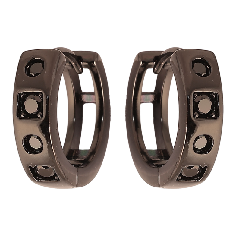 Серьги Xuping Позолота Black (черное золото) колечки Вставки циркония фото №16