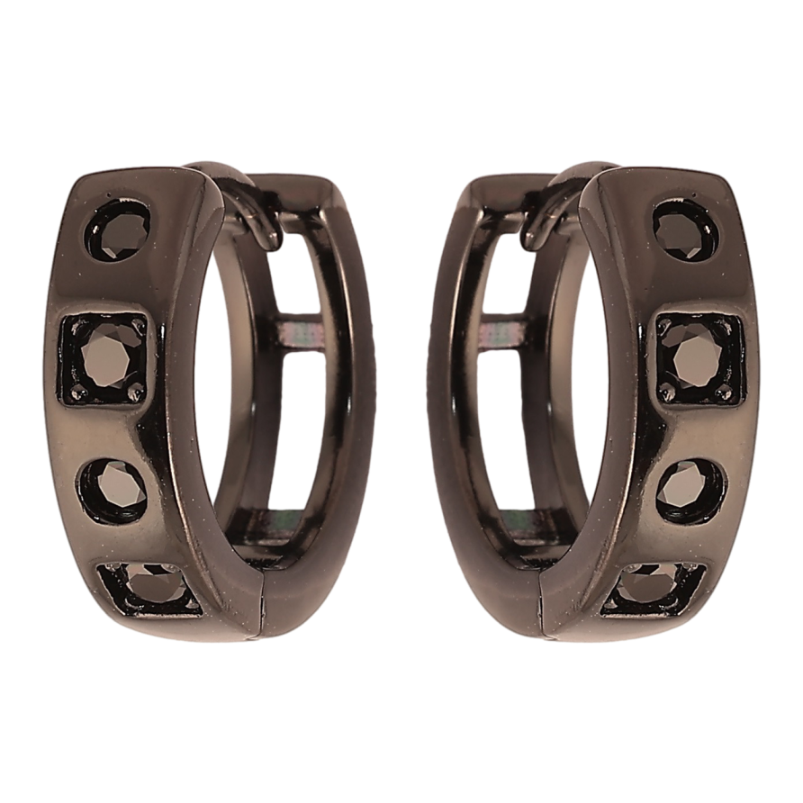 Серьги Xuping Позолота Black (черное золото) колечки Вставки циркония фото №1