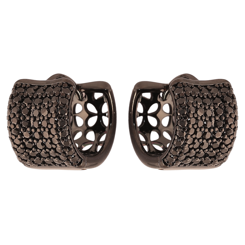 Сережки Xuping Позолота Black (чорне золото) колечка «Інкрустація чорним цирконієм» фото №2