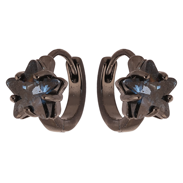 Сережки Xuping Позолота Black (чорне золото) колечка «Сині кришталеві зірки» фото №19