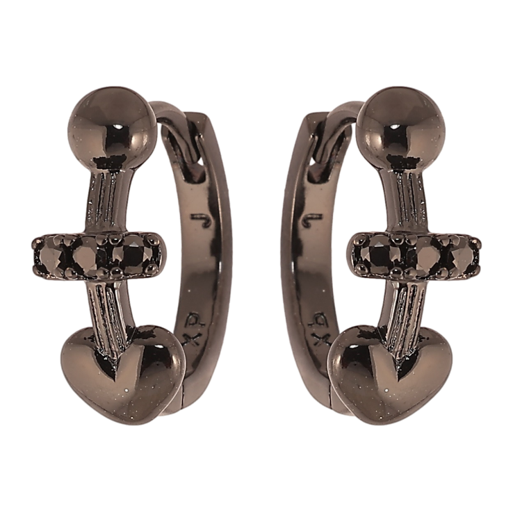 Сережки Xuping Позолота Black (чорне золото) колечка «Декоративний візерунок з чорним цирконієм» фото №18