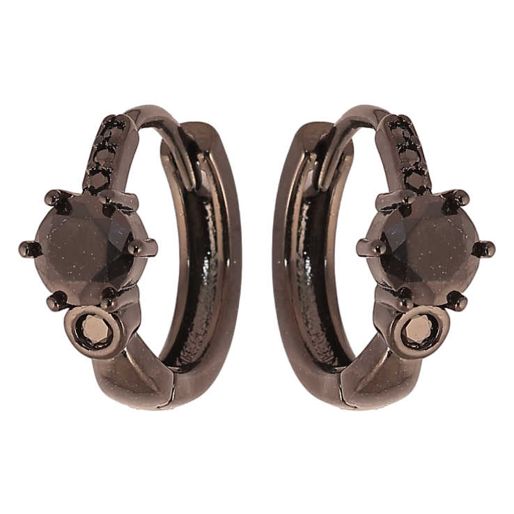 Сережки Xuping Позолота Black (чорне золото) колечка «Візерунок з чорним цирконієм» фото №24