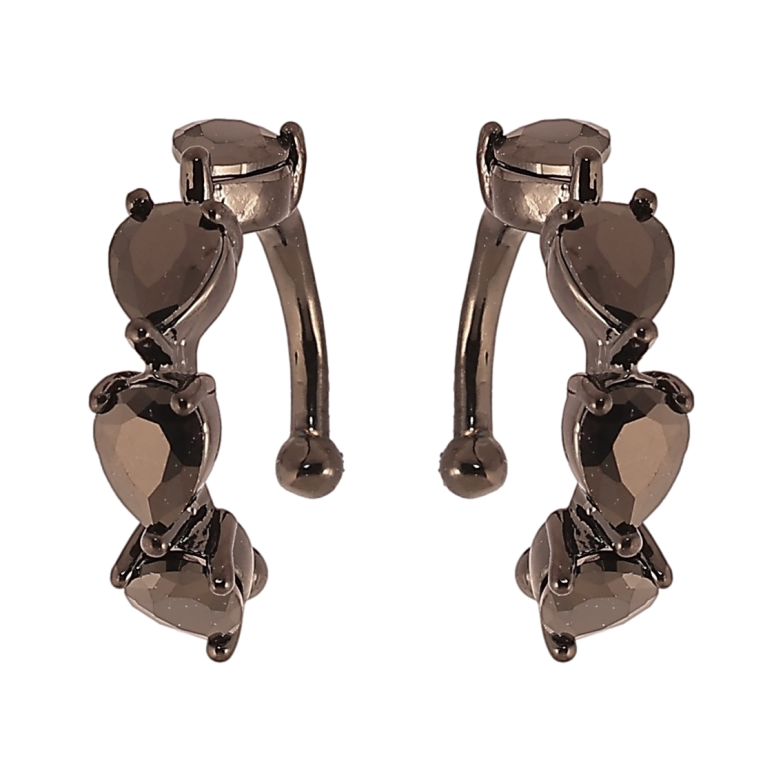 Серьги Xuping Позолота Black (черное золото) каффы Дорожки черного циркония фото №6 Серьги Xuping Позолота Black (черное золото) каффы Дорожки черного циркония фото №6