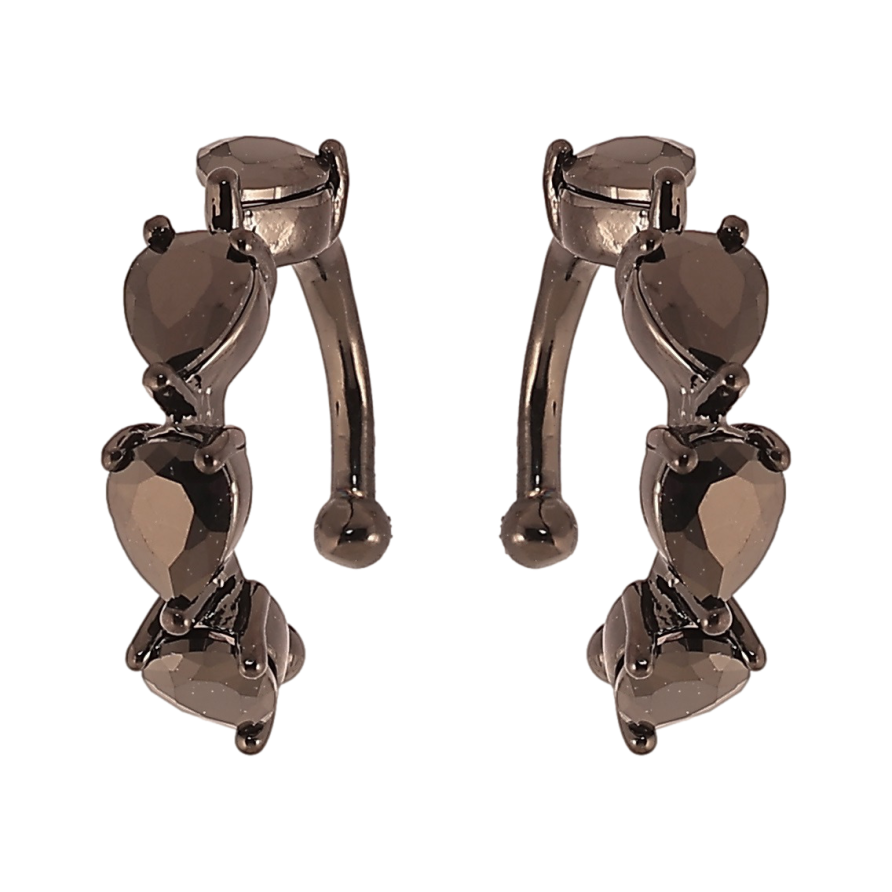 Сережки Xuping Позолота Black (чорне золото) кафи «Доріжки чорного цирконію» фото №1 Сережки Xuping Позолота Black (чорне золото) кафи «Доріжки чорного цирконію» фото №1