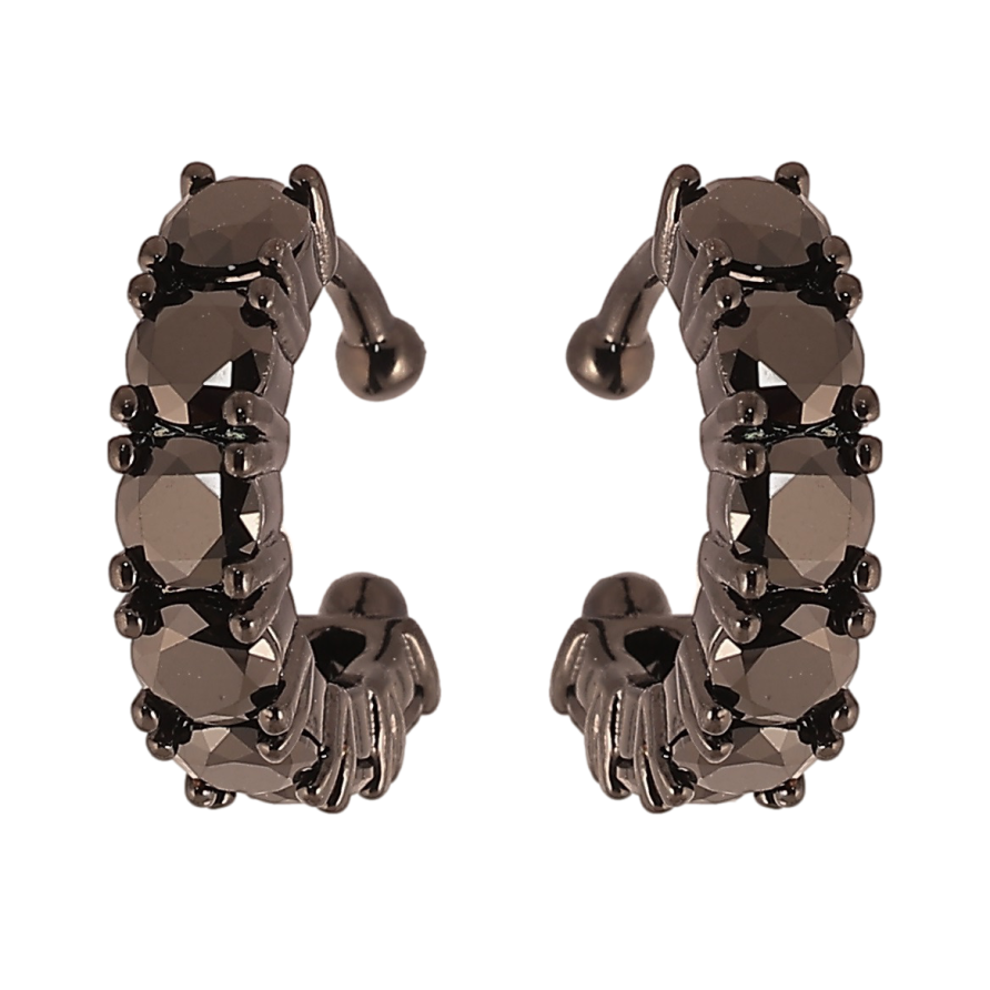 Сережки Xuping Позолота Black (чорне золото) кафи «Доріжки чорного цирконію» фото №1