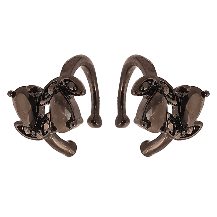 Сережки Xuping Позолота Black (чорне золото) кафи «Бутони з чорного цирконію» фото №1