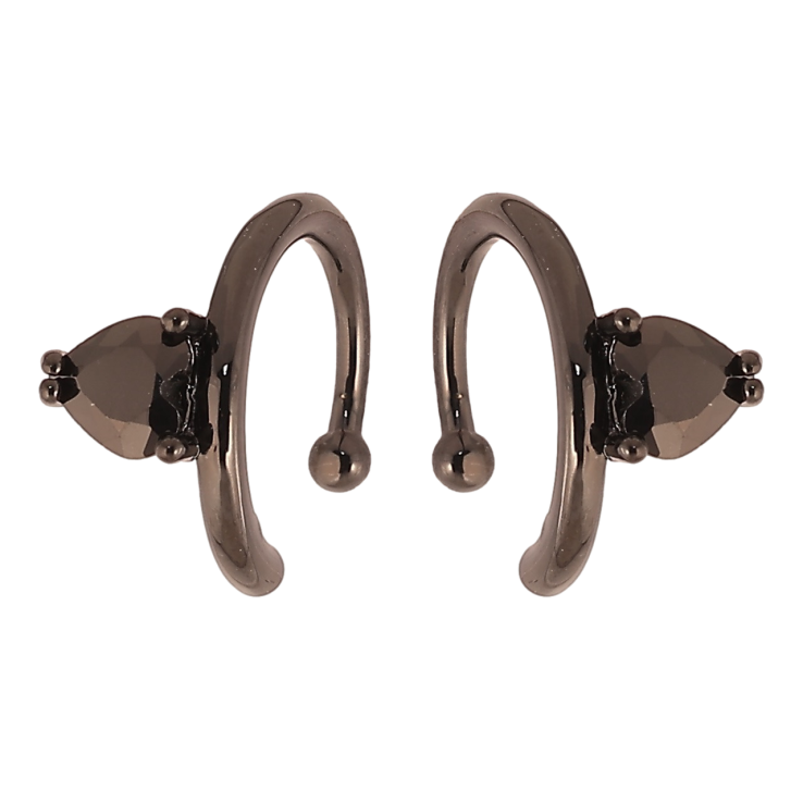 Серьги Xuping Позолота Black (черное золото) каффы Кристальные сердечки фото №5 Серьги Xuping Позолота Black (черное золото) каффы Кристальные сердечки фото №5