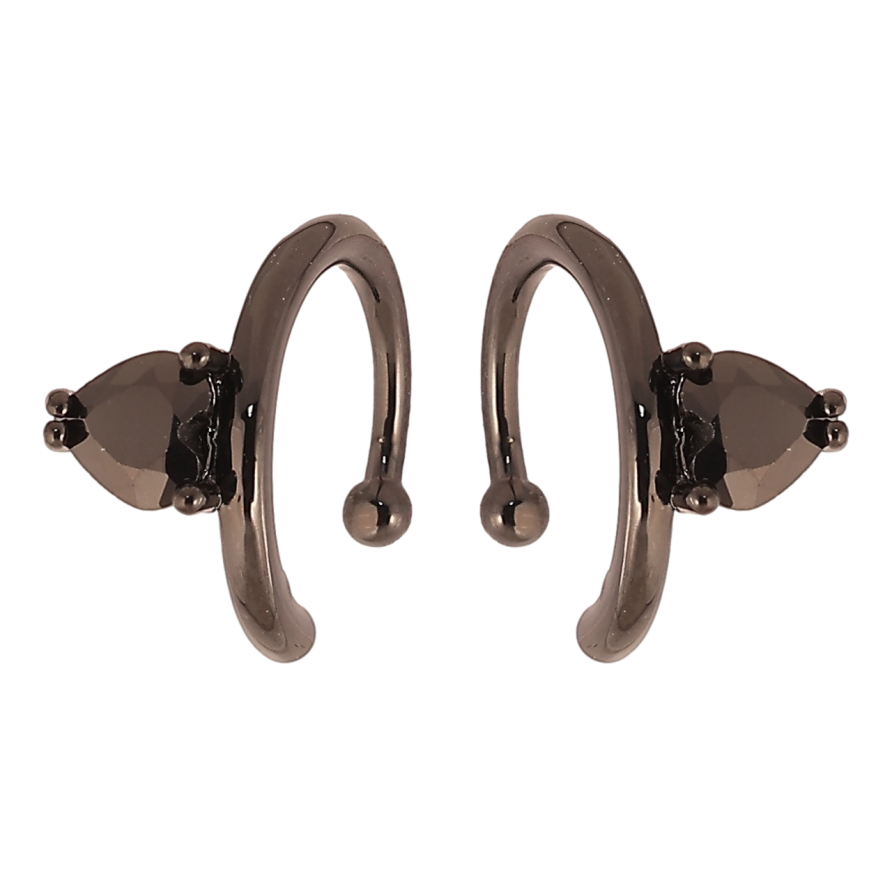 Сережки Xuping Позолота Black (чорне золото) кафи «Кришталеві сердечка» фото №1 Сережки Xuping Позолота Black (чорне золото) кафи «Кришталеві сердечка» фото №1