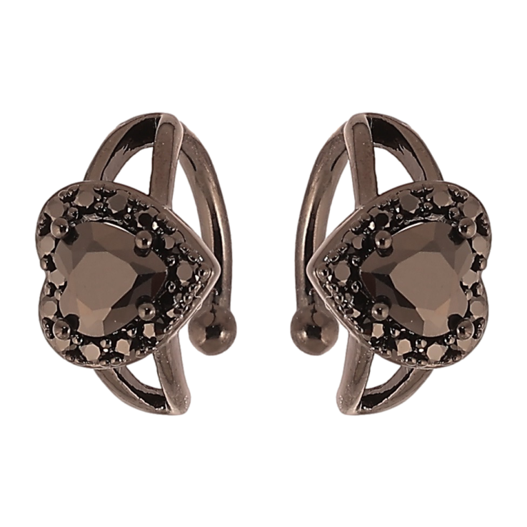 Сережки Xuping Позолота Black (чорне золото) кафи «Кришталеві сердечка» фото №19 Сережки Xuping Позолота Black (чорне золото) кафи «Кришталеві сердечка» фото №19