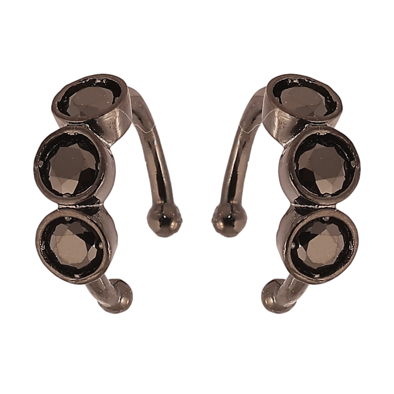 Сережки Xuping Позолота Black (чорне золото) кафи «Три кристали» фото №1