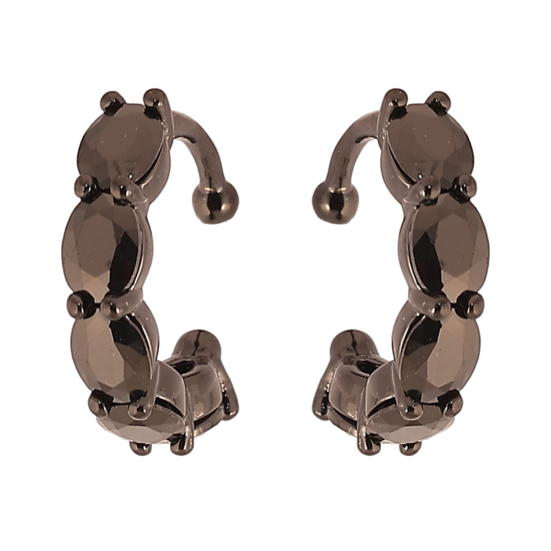 Сережки Xuping Позолота Black (чорне золото) кафи «Доріжки чорного цирконію» фото №4