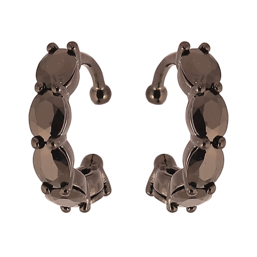 Сережки Xuping Позолота Black (чорне золото) кафи «Доріжки чорного цирконію» фото №1