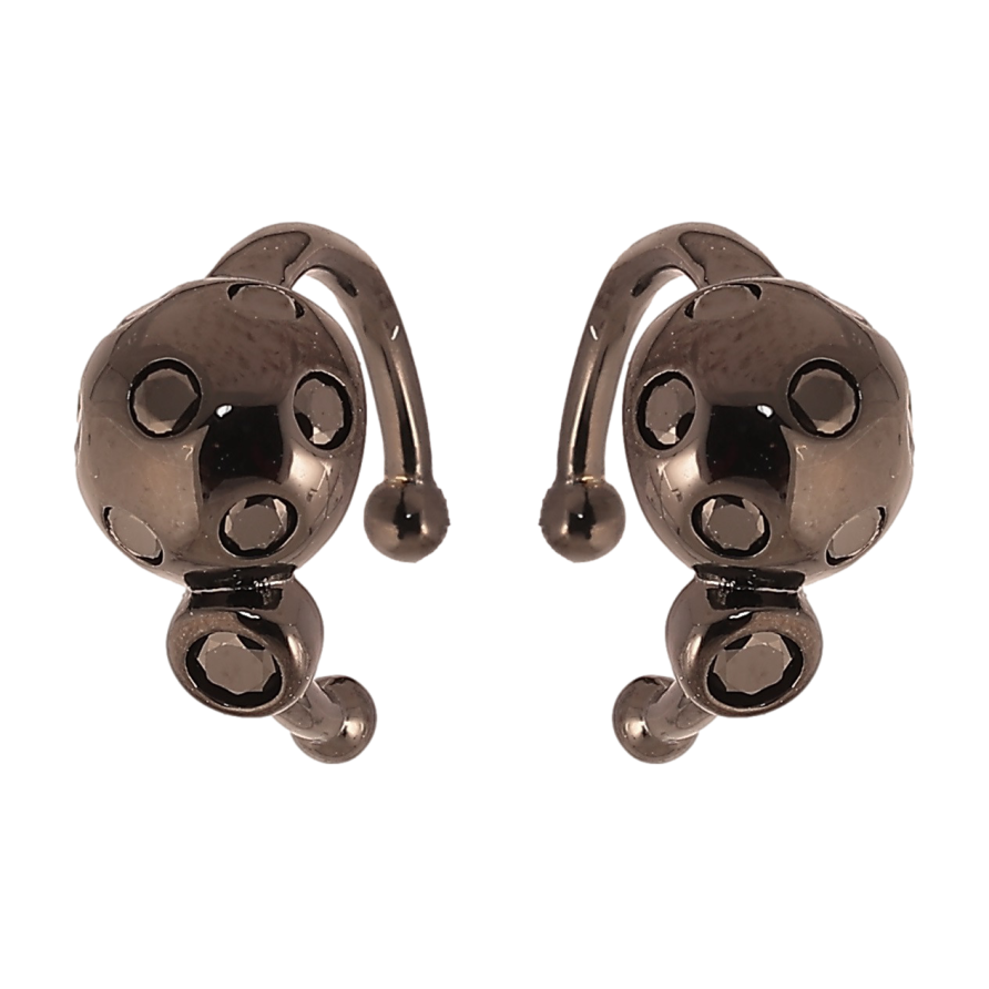 Сережки Xuping Позолота Black (чорне золото) кафи «Візерунок з вставками чорного цирконію» фото №1