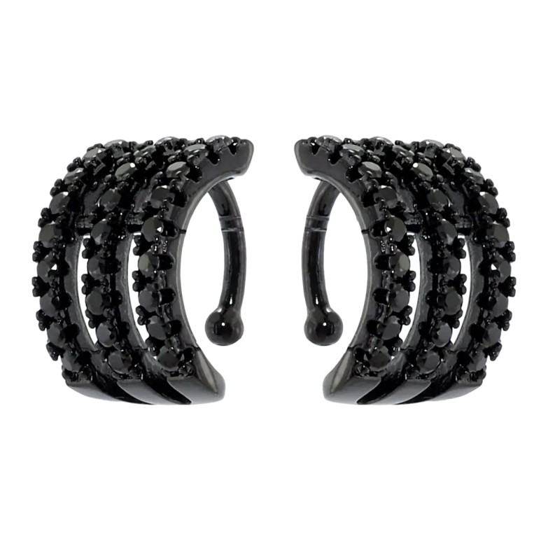 Сережки Xuping Позолота Black (чорне золото) кафи «Інкрустація чорним цирконієм» фото №4