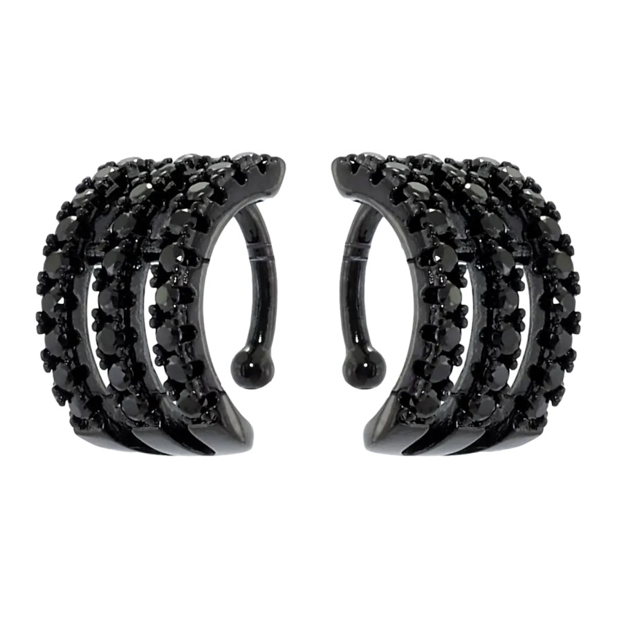 Сережки Xuping Позолота Black (чорне золото) кафи «Інкрустація чорним цирконієм» фото №1