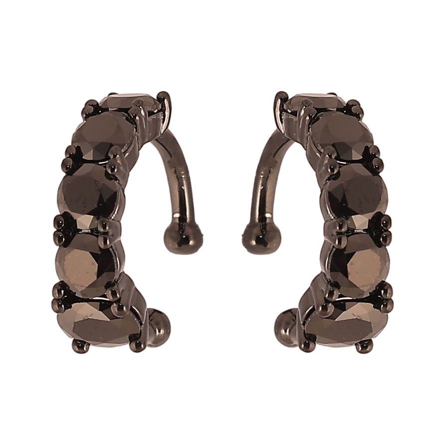 Сережки Xuping Позолота Black (чорне золото) кафи «Доріжки чорного цирконію» фото №1