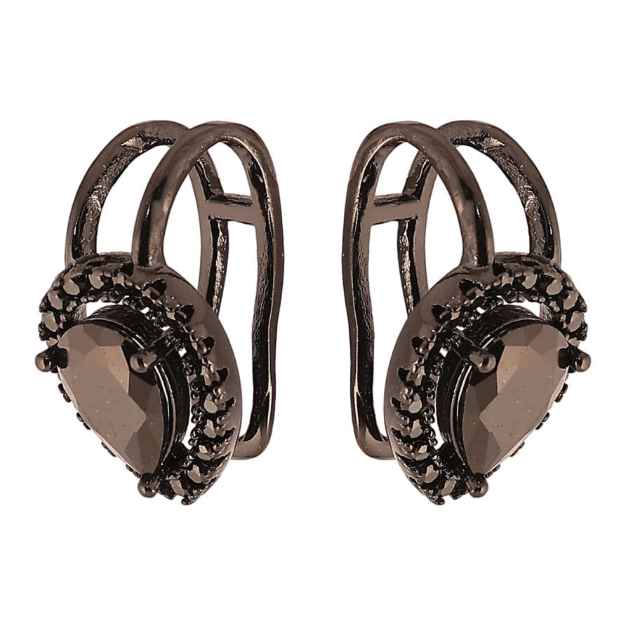 Сережки Xuping Позолота Black (чорне золото) кафи «Візерунок з чорного цирконію» фото №1 Сережки Xuping Позолота Black (чорне золото) кафи «Візерунок з чорного цирконію» фото №1