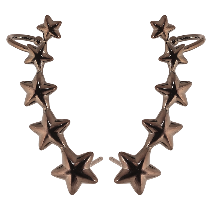 Сережки Xuping Позолота Black (чорне золото) пусети-кафи «Зоряні доріжки» фото №25 Сережки Xuping Позолота Black (чорне золото) пусети-кафи «Зоряні доріжки» фото №25