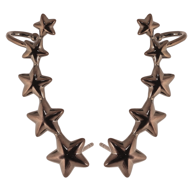 Сережки Xuping Позолота Black (чорне золото) пусети-кафи «Зоряні доріжки» фото №1