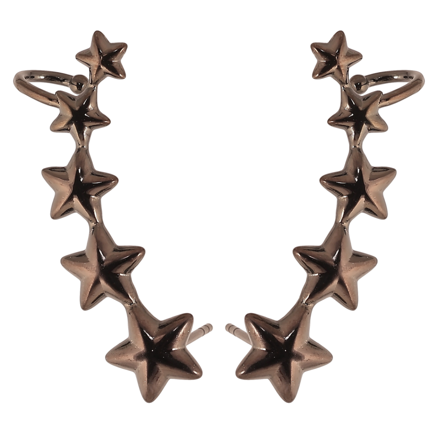 Сережки Xuping Позолота Black (чорне золото) пусети-кафи «Зоряні доріжки» фото №1