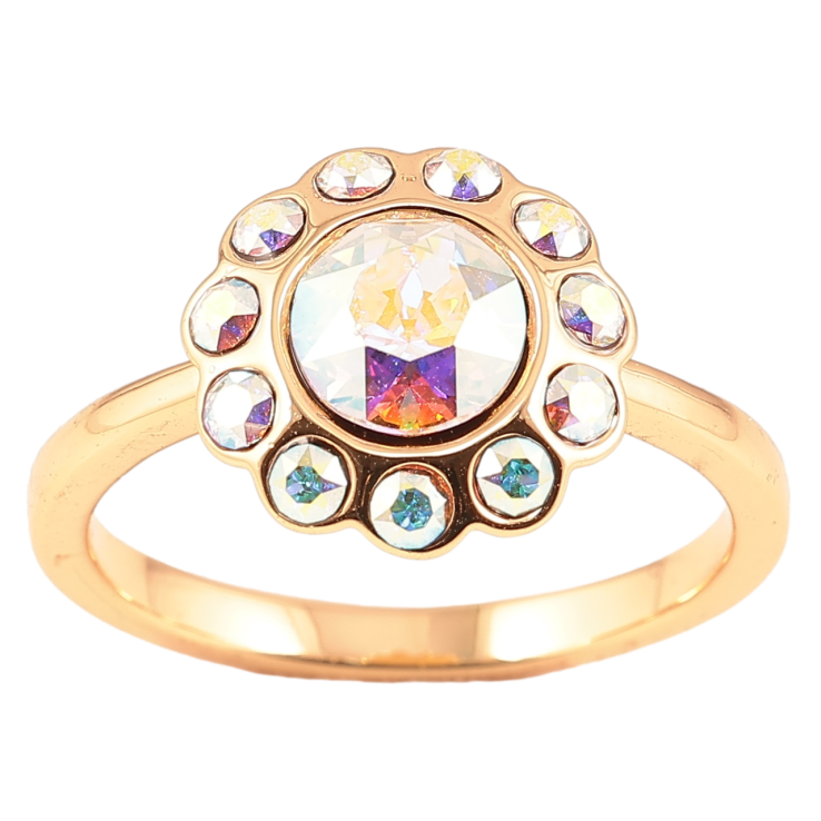 Кольцо Xuping цвет 18K с кр-ми Swarovski Цветочек из кристаллов АВ фото №19