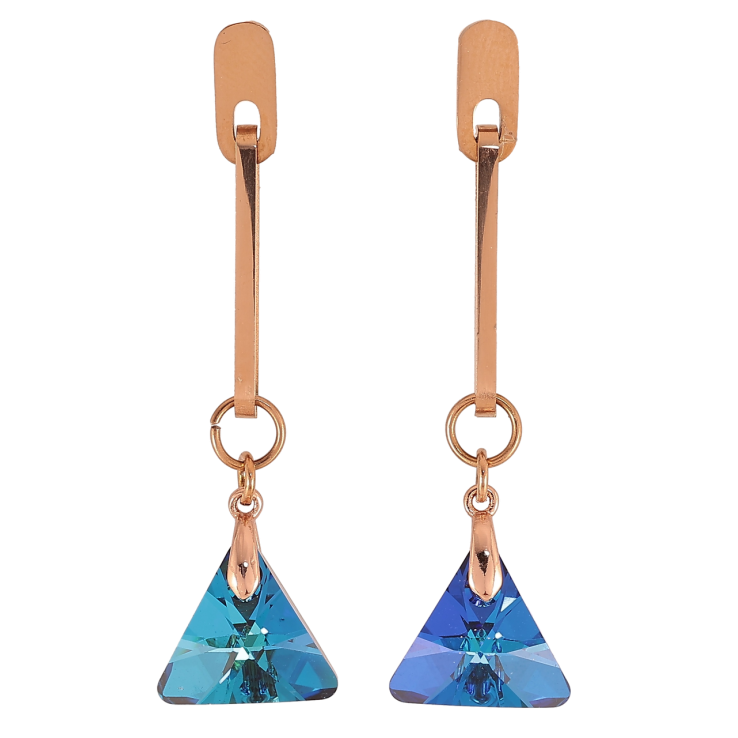 Сережки Xuping колір РВ з кристалами Swarovski пусеты «Підвіски з кристалами Metallic Blue» фото №9