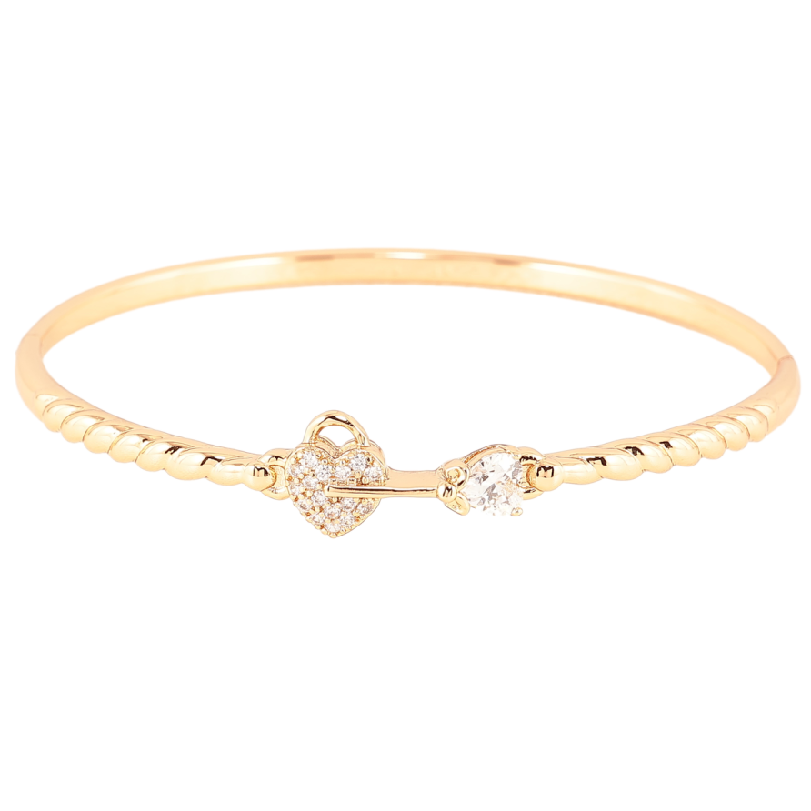 Браслет Xuping Позолота 18K Сердечко-замочек с ключиком ø 6см фото №1