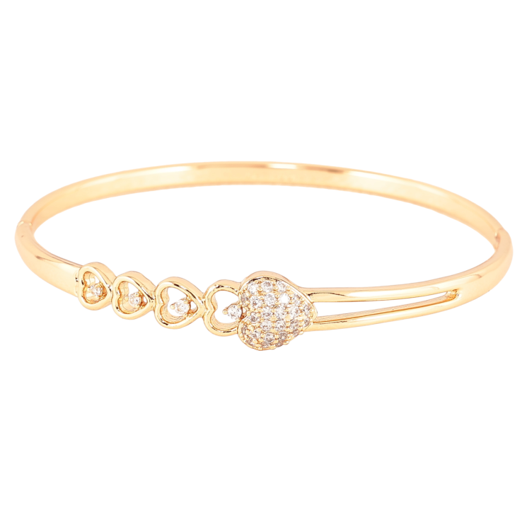 Браслет Xuping Позолота 18K Сердечки с цирконием ø 6см фото №24