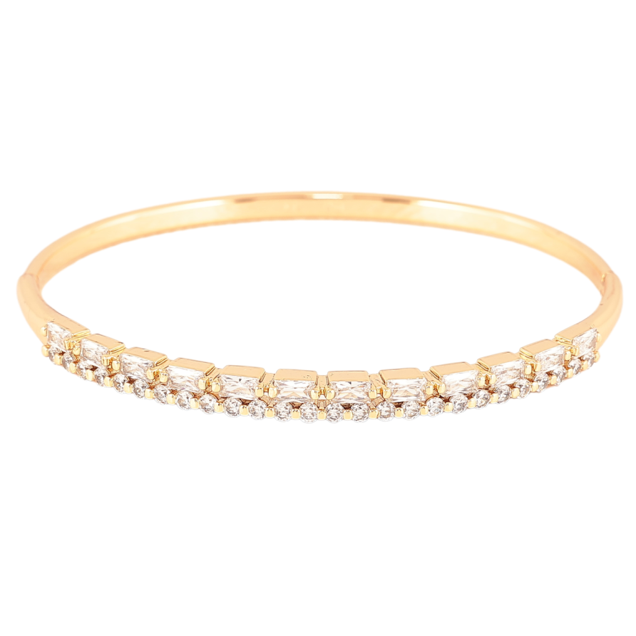 Браслет Xuping Позолота 18K Дорожки циркония ø 6см фото №1