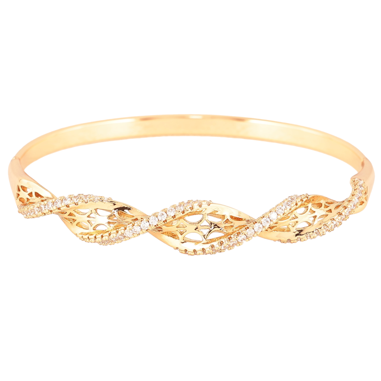 Браслет Xuping Позолота 18K  «Різьблений візерунок з цирконієм» ø 6см фото №8