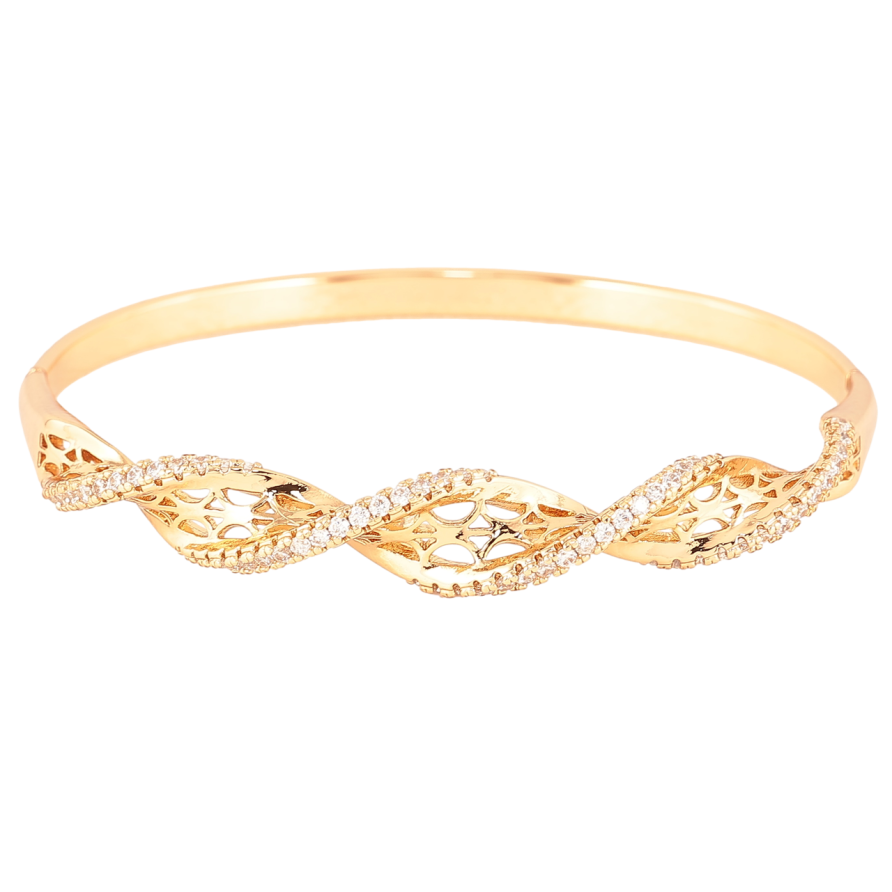 Браслет Xuping Позолота 18K Резной узор с цирконием ø 6см фото №1