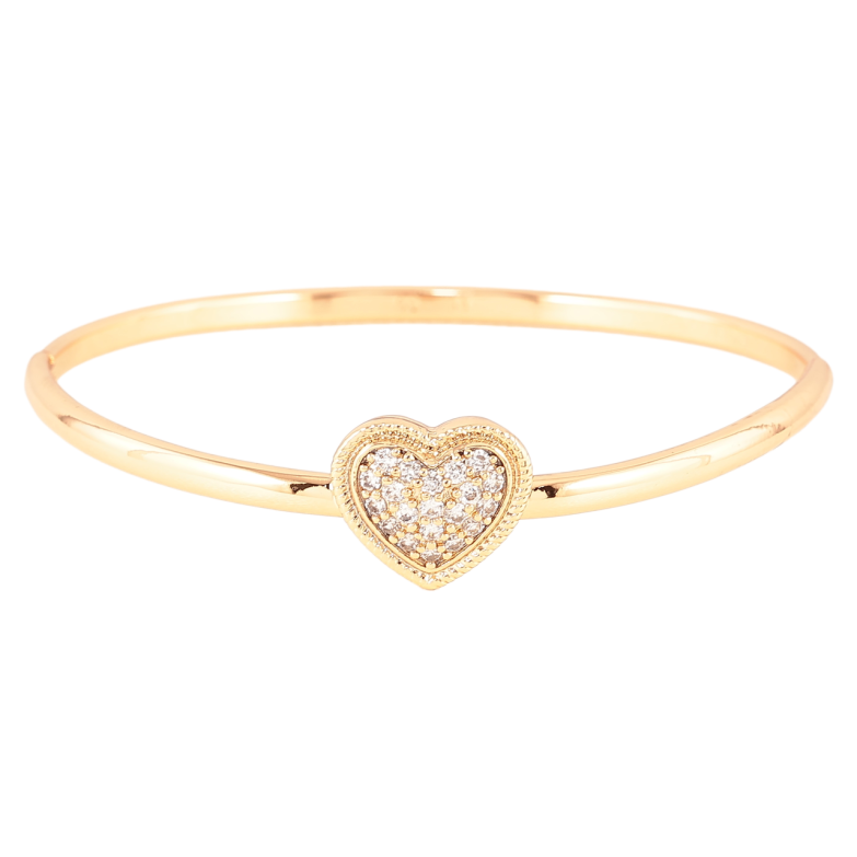 Браслет Xuping Позолота 18K  «Сердечко з цирконієм» ø 6см фото №7