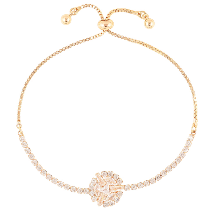 Браслет Xuping Позолота 18K  «Доріжка цирконію з круглою вставкою» на бігунку 10-20см х 1мм фото №22