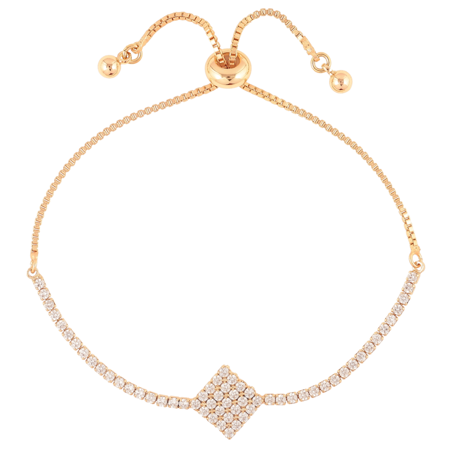 Браслет Xuping Позолота 18K Дорожка циркония с ромбом на бегунке 12-20см х 1мм фото №1