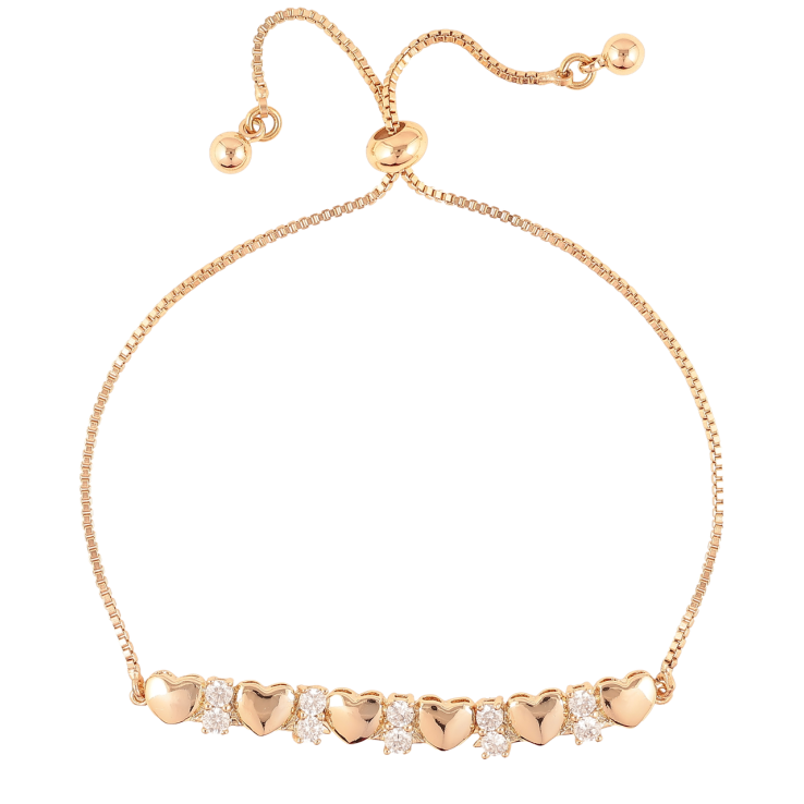 Браслет Xuping Позолота 18K Сердечки с цирконием на бегунке 12-22см х 1мм фото №16