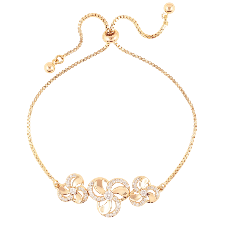 Браслет Xuping Позолота 18K  «Квіточки з цирконієм» на бігунку 12-23см х 1мм фото №1