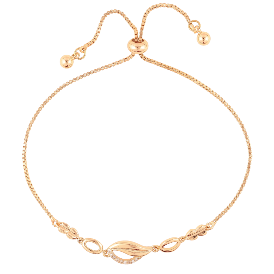 Браслет Xuping Позолота 18K  «Ланцюжок з декоративною вставкою» на бігунку 10-24см х 1мм фото №1