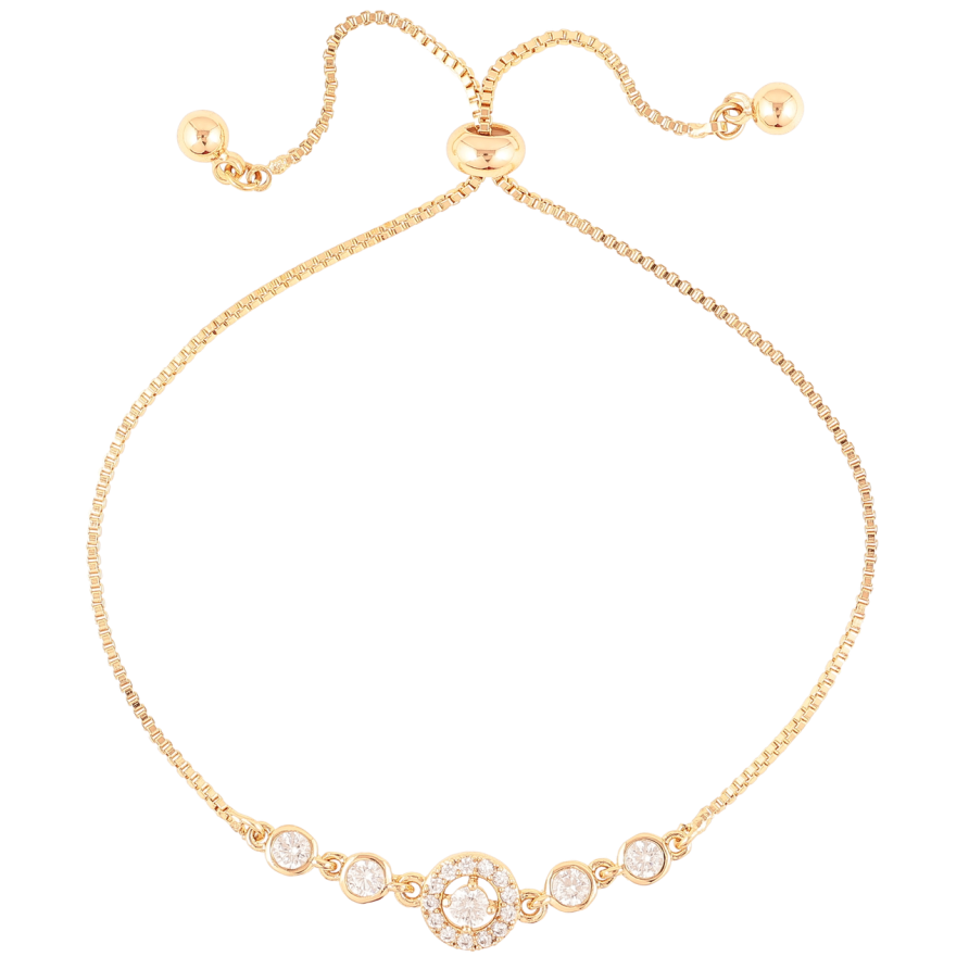 Браслет Xuping Позолота 18K Цепочка с декоративной вставкой с цирконием на бегунке 10-22см х 1мм фото №1