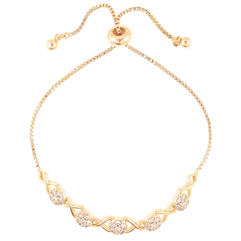 Браслет Xuping Позолота 18K Цветочный узор с цирконием на бегунке 12-22см х 1мм фото №1