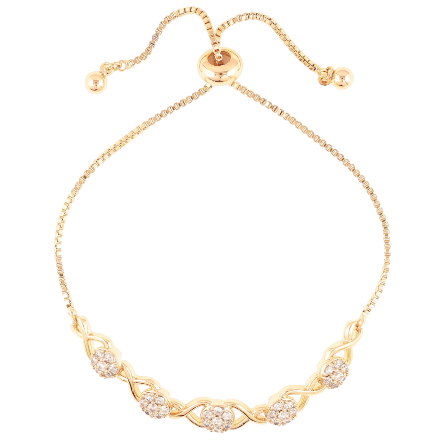 Браслет Xuping Позолота 18K Цветочный узор с цирконием на бегунке 12-22см х 1мм фото №1