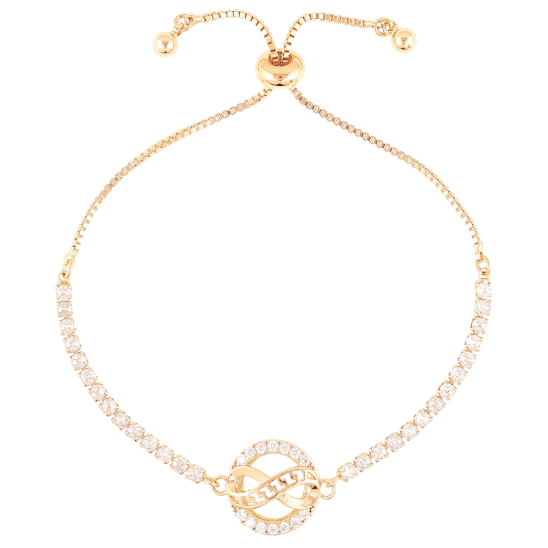 Браслет Xuping Позолота 18K «Колечко цирконію з нескінченністю» на бігунку 12-23см х 1мм фото №1