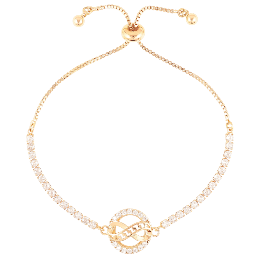 Браслет Xuping Позолота 18K Колечко циркония с бесконечностью на бегунке 12-23см х 1мм фото №1